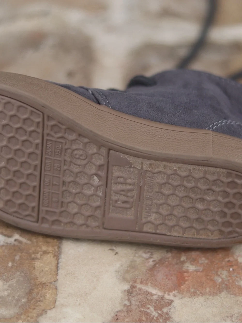 GAP Kids Charcoal Suede Lace-Up Shoes with Tan Outsole